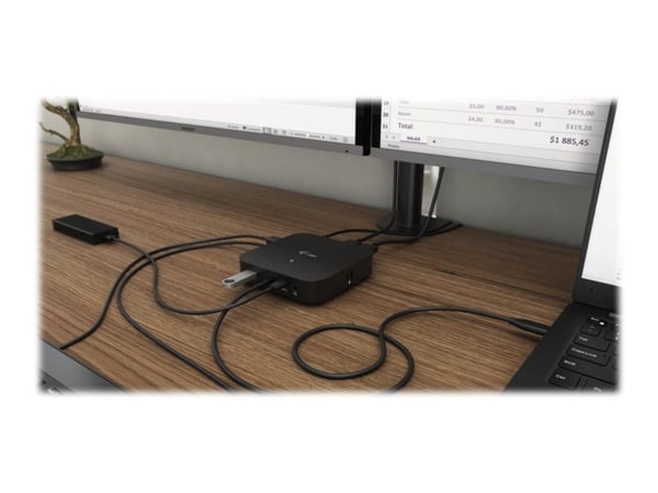 i-Tec USB-C Dual Display Docking Station with Power Delivery - Dokkingstasjon - USB-C / Thunderbolt 3 - 2 x DP - 1GbE - 112 watt