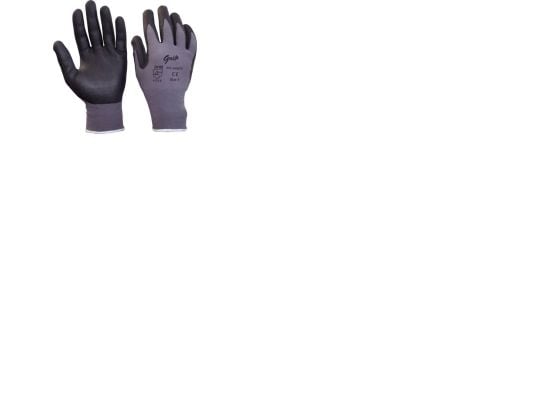 Grip handsker nylon-/lycrastrik med nitrilbelægning, størrelse 8 handske til monteringsopgaver - (12 par)
