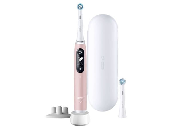 Oral-B iO 6S, Voksen, Vibrerende tannbørste, Daglig stell, Grundig rens, Gum omsorg, Sensitiv / Myk, Whitening, Rosa, Hvit, 2 min, Rosa, Hvit