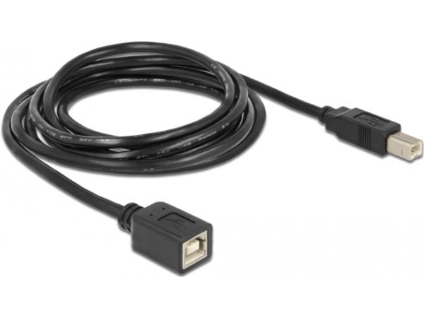DeLOCK - USB forlængerkabel - USB Type B (hun) til USB Type B (han) - 2 m - lajittelu