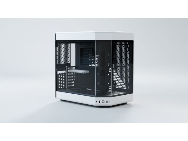 HYTE Y60 - Mid tower - utvidet ATX (E-ATX) - sidepanel med vindu (herdet glass) - ingen strømforsyning (ATX) - hvit - USB/lyd