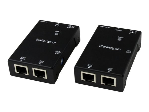 Startech HDMI Over CAT5e / CAT6 Extender with Power Over Cable - 165 ft (50m) HDMI Video/Audio Over Dual Ethernet Cable Extender (ST121SHD50) - Vid...