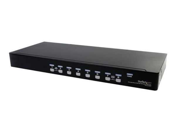 StarTech.com 8 Port VGA KVM Switch - 1U Rack Mount - USB VGA KVM Switch with Audio - 1920 x 1440 @60hz - KVM Video Switch (SV831DUSBAU) - Omkopplar...
