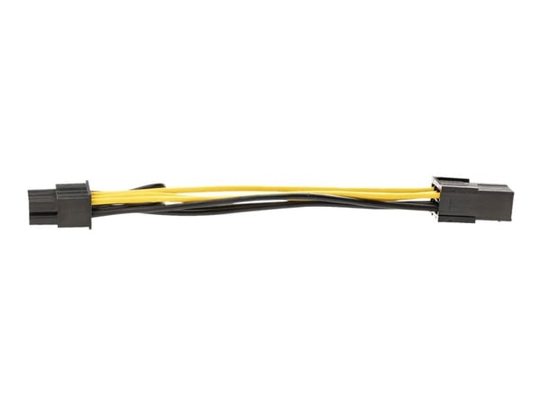 StarTech PCI Express 6 pin to 8 pin Power Adapter Cable - Strømadapter - 6-pins PCIe-strøm (hunn) til 8-pins PCIe-strøm (hann) - 15.5 cm - gul - fo...