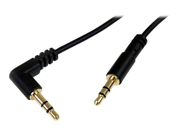 StarTech.com 3 ft. (0,9 m) 3,5 mm äänikaapeli - 3,5 mm ohut äänikaapeli - Oikea kulma - uros/uros - Aux-kaapeli (MU3MMSRA) - Äänikaapeli - stereo-m...