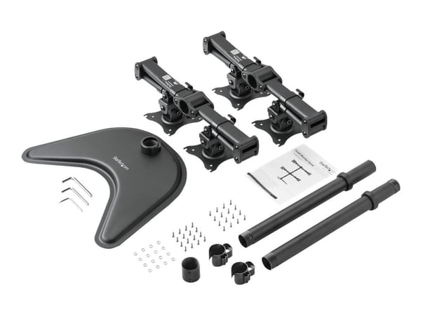 StarTech.com Quad Monitor Stand - nivellettävä - tukee näyttöjä 13" - 27" - säädettävä VESA neljän näytön jalusta 4 näytön kokoonpanoon - teräs - m...