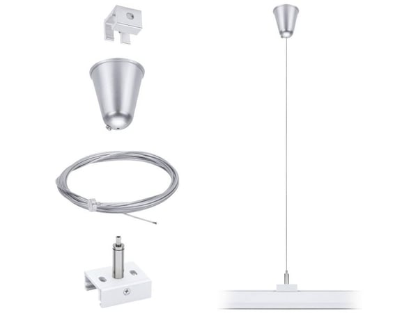 Paulmann 95584, Oppheng av ståltau, Hvit, Metall, Sykehusrom, Restaurant, Butikkrom, Lager, 4,2 cm, 3000 mm