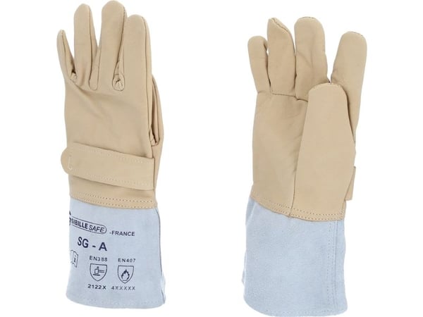 KS Tools 117.0145, Isolerende hansker, Beige, Grå, Vanntett, 1 stykker, 2 stykker, Lær