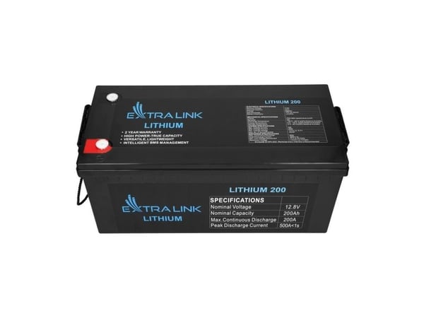 Extralink EX.30479, 200 000 mAh, 2560 Wh, Litiumjernfosfat (LiFePO4), 12,8 V, Sort, 1 stk.