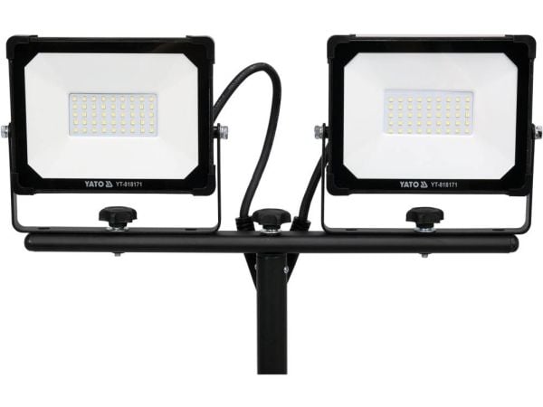 Yato YT-818171, 60 W, LED, 2 ampuller, IP65, Sort, Frittstående arbeidslys