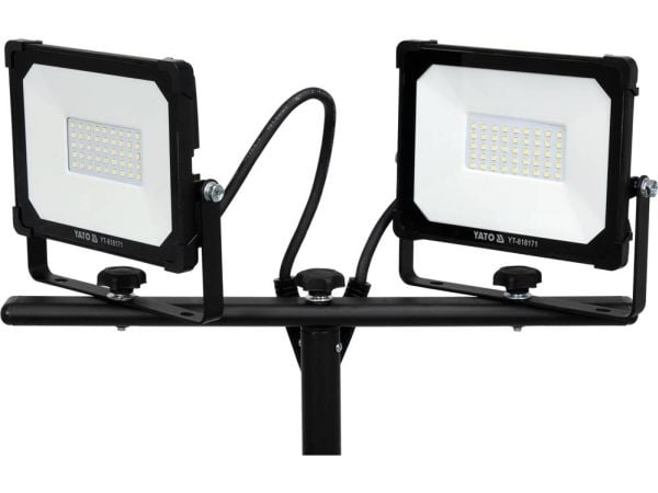 Yato YT-818171, 60 W, LED, 2 ampuller, IP65, Sort, Frittstående arbeidslys