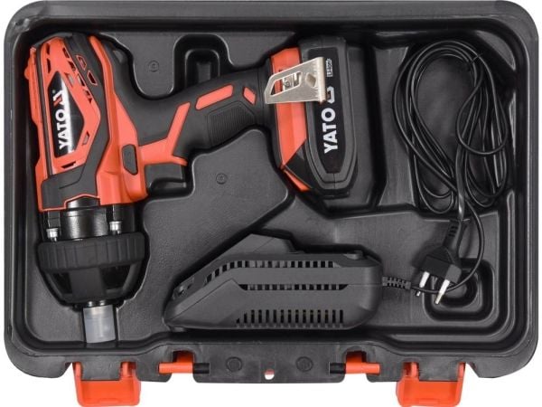Yato YT-82804, Slagtrekker, Børsteløs, Sort, Oransje, III, IP20, 1/2"