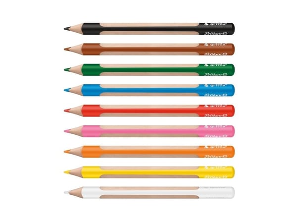 Pelikan 700856, Sort, Blå, Brun, Grønn, Oransje, Rosa, Rød, Hvit, Gult, 9 stykker