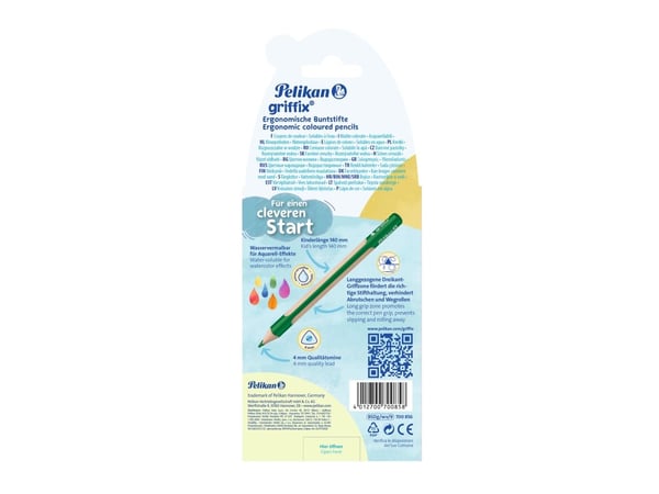 Pelikan 700856, Sort, Blå, Brun, Grønn, Oransje, Rosa, Rød, Hvit, Gult, 9 stykker