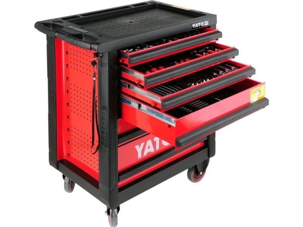 Yato YT-5530, Stål, Sort, Rød, 6 skuffer, Kulelagerbaserte teleskopskinner, 25 kg, 35 kg