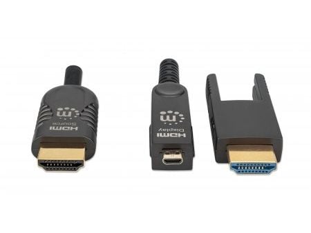 Manhattan HDMI-liitäntäkaapeli HDMI-A-liitin, HDMI-Micro-D-liitin 20 m Musta 355513 ##### UHD HDMI-kaapeli