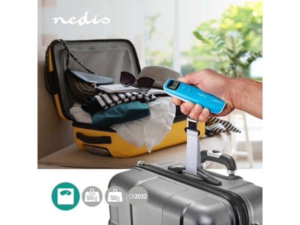 Nedis SCLU112BU, Elektronisk, 50 kg, Blå, Hvit, g, kg, Plast, 130 mm