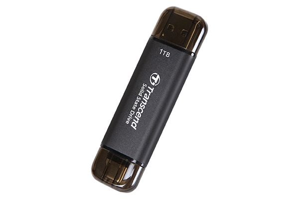 Transcend ESD310C - SSD - 256 GB - ekstern (bærbar) - USB 3.2 Gen 2x1 (USB-C kontakt) - svart