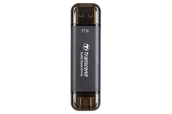 Transcend ESD310C - SSD - 256 GB - ekstern (bærbar) - USB 3.2 Gen 2x1 (USB-C kontakt) - svart