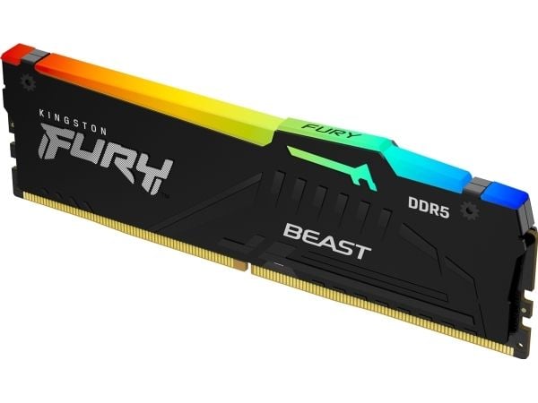 Kingston FURY Beast RGB - DDR5 - modul - 32 GB - DIMM 288-pin - 5600 MT/s / PC5-44800 - CL40 - 1.25 V - ej buffrad - on-die ECC