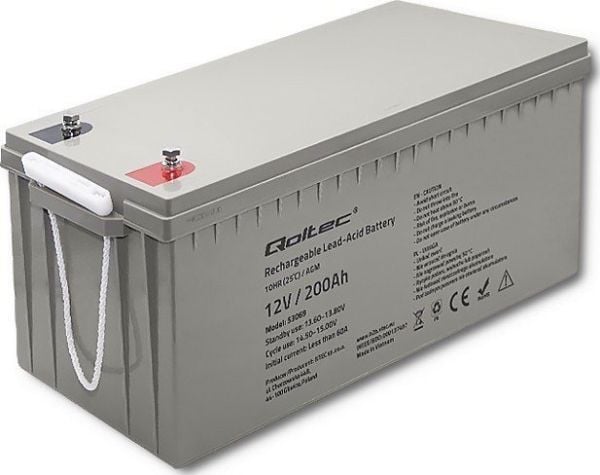 Qoltec AGM-akku | 12V | 200Ah | max. 3000A