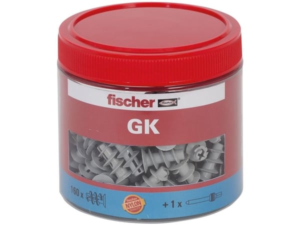 Fischer 531028, Veggplugg, Gipsblokk, Nylon, Grå, 22 mm, 4 cm
