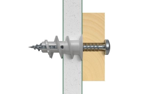 Fischer 531028, Kiinnitystulppa, Kipsiharkko, Nailon, Harmaa, 22 mm, 4 cm