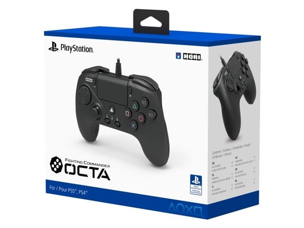 Hori Fighting Commander Octa, Pad-ohjain, PC, PlayStation 4, PlayStation 5, Asetukset-painike, Valintapainike, Setting button, Langallinen, Musta, 3 m