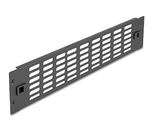 Delock - Rackpanel - med ventlasjonsspor - svart - 2U - 19"