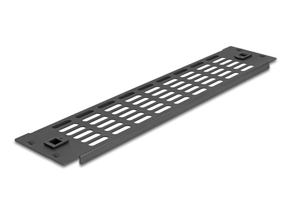 Delock - Rackpanel - med ventlasjonsspor - svart - 2U - 19"