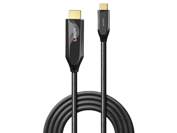 Lindy 43367, 1 m, USB Type-C, HDMI Type A (Standard), Hankjønn, Hankjønn, Rett