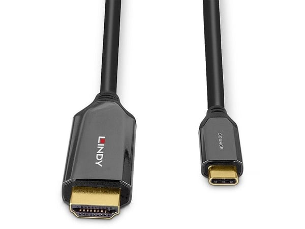 Lindy 43367, 1 m, USB Type-C, HDMI Type A (Standard), Hankjønn, Hankjønn, Rett