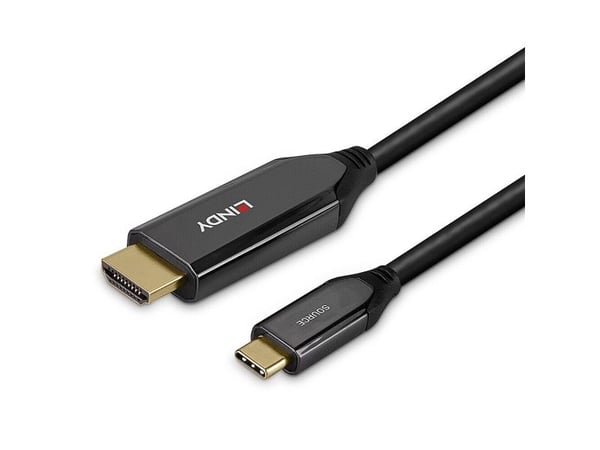 Lindy 43367, 1 m, USB Type-C, HDMI Type A (Standard), Hankjønn, Hankjønn, Rett