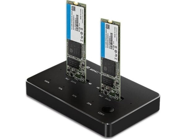 Qoltec Drive Docking Station 2x M.2 SATA SSD |NGFF |USB tyyppi C