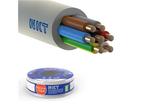 Asennuskaapeli NOIKLX 90° 7G2.5 Vaaleanharmaa R50 - (50 metriä)