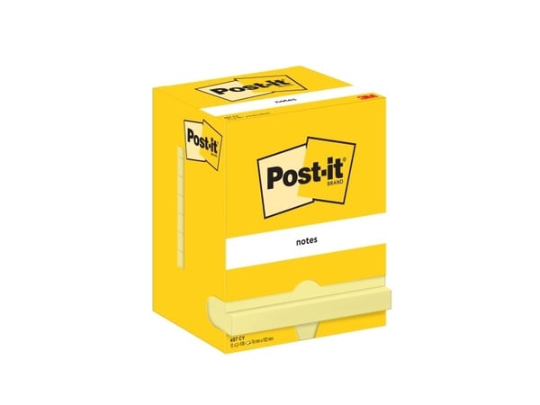 3M 7100290168, Rektangel, Gult, 76 mm, 102 mm, 100 ark