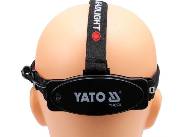 Yato YT-08590, Håndholdt lommelykt + hodelykt, Sort, Aluminium, Knapper, IP20, III