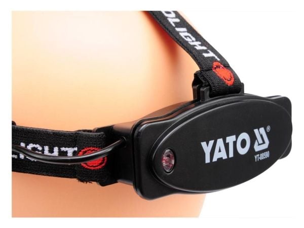 Yato YT-08590, Håndholdt lommelykt + hodelykt, Sort, Aluminium, Knapper, IP20, III