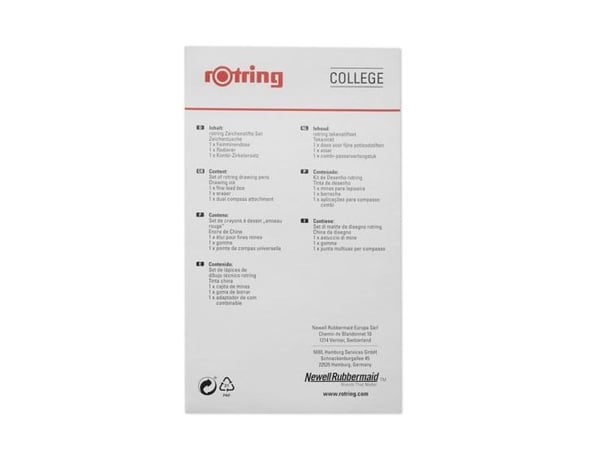 Rotring Isograph Set, Flerfarget, Pappeske, 1 stykker