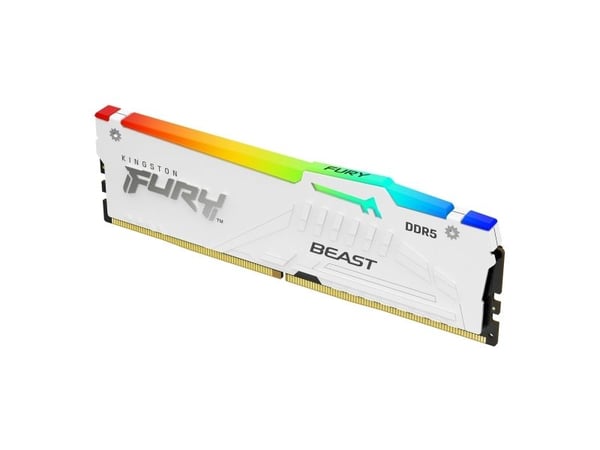 Kingston FURY Beast RGB - DDR5 - modul - 16 GB - DIMM 288-pin - 5200 MT/s / PC5-41600 - CL40 - 1.25 V - ikke-bufret - on-die ECC - hvit