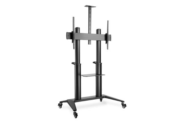 DIGITUS DA-90452 - Vogn - for flatpanel / AV-utstyr - collaboration trolley / TV presentation cart - aluminium, stål, plastikk - matt svart - skjer...