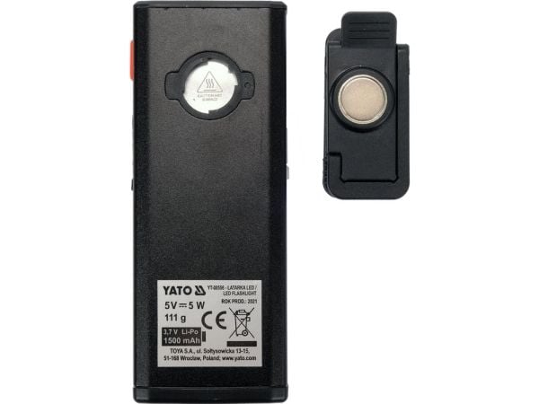 Yato YT-08556, 6 W, LED, IPX4, 1500 mAh, Sort, Frittstående arbeidslys