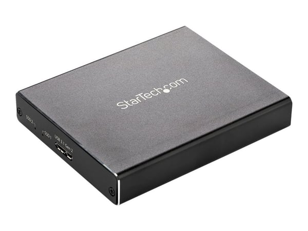 StarTech Dual-Slot Hard Drive Enclosure for M.2 SATA SSDs - USB 3.1 (10Gbps) - Aluminum - M.2 to SATA - Raid Drive Enclosure (SM22BU31C3R) - Blitsl...