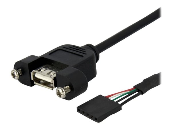 StarTech 1 ft Panel Mount USB Cable - USB A to Motherboard Header Cable Adapter F/F - USB 2.0 internal Cable (USBPNLAFHD1) - Intern-til-ekstern USB...