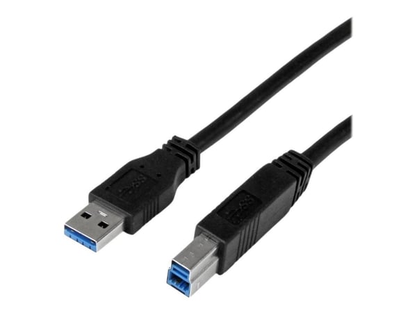 StarTech 1m 3 ft Certified SuperSpeed USB 3.0 A to B Cable Cord - USB 3 Cable - 1x USB 3.0 A (M), 1x USB 3.0 B (M) - 1 meter, Black (USB3CAB1M) - U...