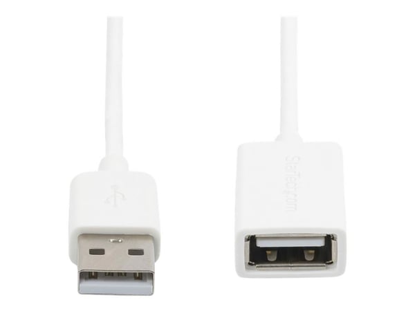 StarTech.com USBEXTPAA1MW, 1 m, USB A, USB A, USB 2.0, 0,48 Gbit/s, Valkoinen