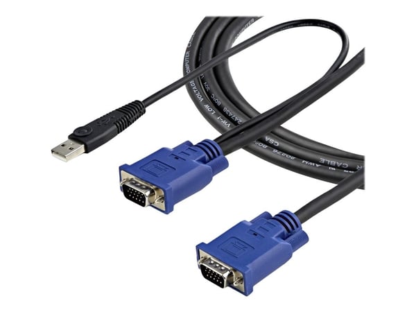 StarTech 10 ft Ultra Thin USB VGA 2-in-1 KVM Cable - VGA KVM Cable - USB KVM Cable - KVM Switch Cable (SVECONUS10) - Video- / USB-kabel - USB, HD-1...