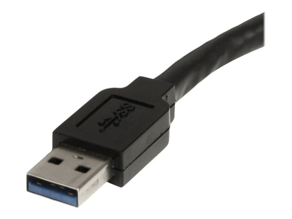 StarTech 32.8 ft Active USB 3.0 Extension Cable with AC Power Adapter - Shielded - Male to Female USB USB 3.1 Gen 1 Type A (5Gbps) Extender (USB3AA...