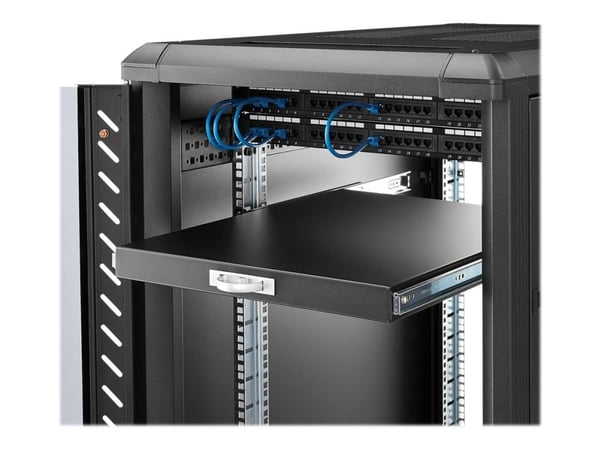 Startech 1U Sliding Server Rack Mount Keyboard Shelf Tray - 55lbs - 22" Deep Steel Pull Out Drawer for 19" AV, Network Equipment Rack (SLIDESHELFD)...