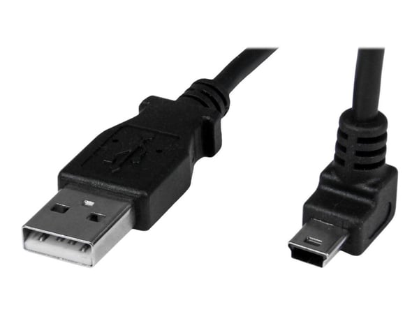 StarTech.com 1m Mini USB Cable Cord - A to Up Angle Mini B - Up Angled Mini USB Cable - 1x USB A (M), 1x USB Mini B (M) - Black (USBAMB1MU) - USB-k...